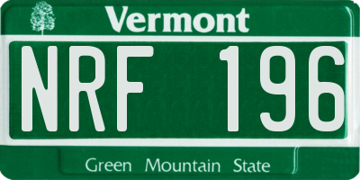 VT license plate NRF196