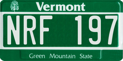 VT license plate NRF197