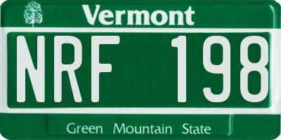 VT license plate NRF198