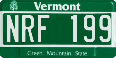 VT license plate NRF199