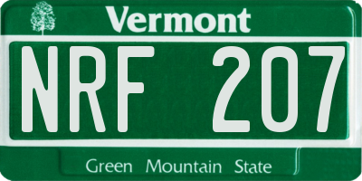 VT license plate NRF207