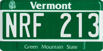 VT license plate NRF213