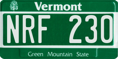 VT license plate NRF230