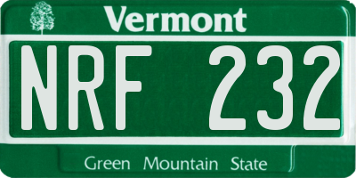 VT license plate NRF232