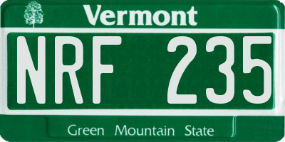 VT license plate NRF235