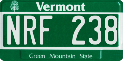 VT license plate NRF238