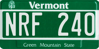 VT license plate NRF240