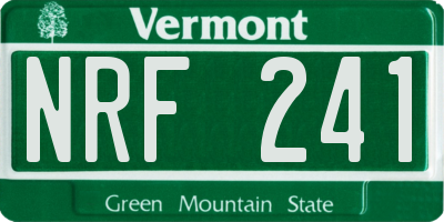 VT license plate NRF241