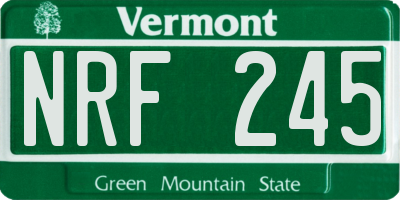 VT license plate NRF245