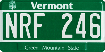 VT license plate NRF246