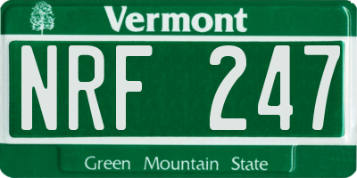 VT license plate NRF247