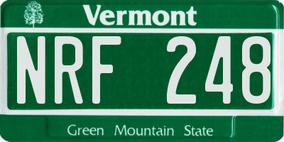 VT license plate NRF248