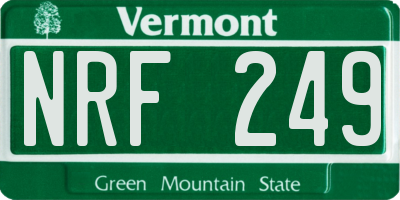 VT license plate NRF249
