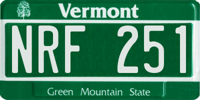 VT license plate NRF251