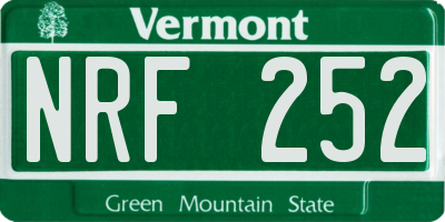VT license plate NRF252