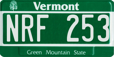 VT license plate NRF253
