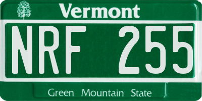 VT license plate NRF255