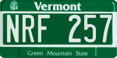 VT license plate NRF257