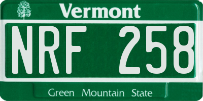 VT license plate NRF258