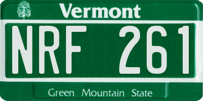 VT license plate NRF261