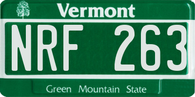VT license plate NRF263