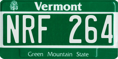 VT license plate NRF264