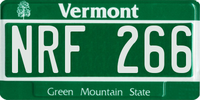 VT license plate NRF266