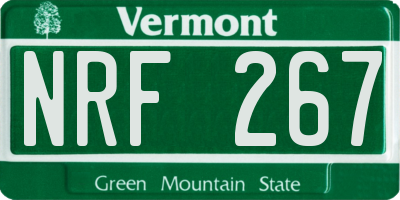 VT license plate NRF267