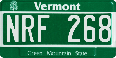 VT license plate NRF268