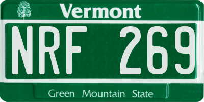 VT license plate NRF269