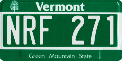 VT license plate NRF271