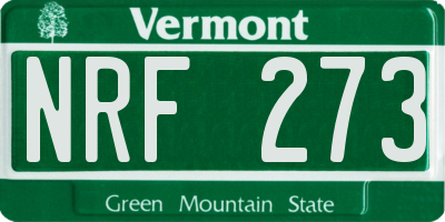 VT license plate NRF273