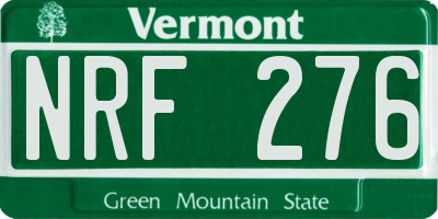 VT license plate NRF276