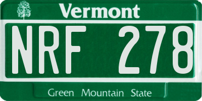 VT license plate NRF278
