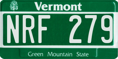 VT license plate NRF279