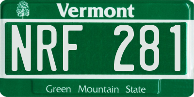 VT license plate NRF281