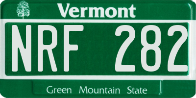 VT license plate NRF282