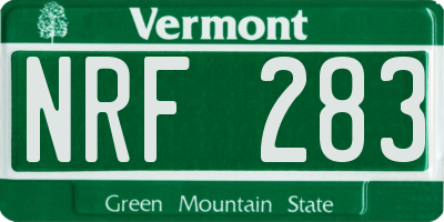 VT license plate NRF283