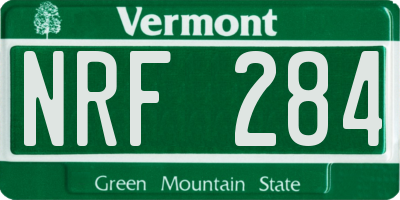 VT license plate NRF284