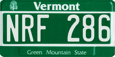 VT license plate NRF286