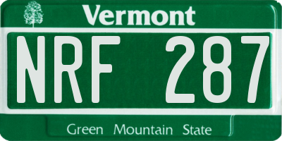 VT license plate NRF287