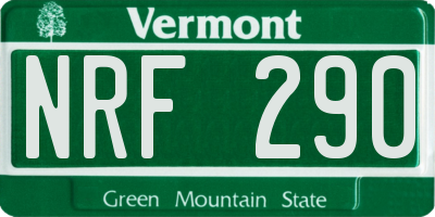 VT license plate NRF290
