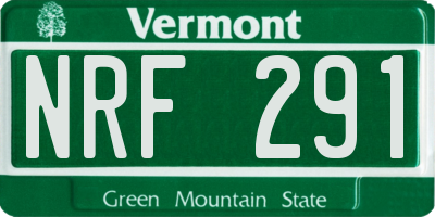 VT license plate NRF291
