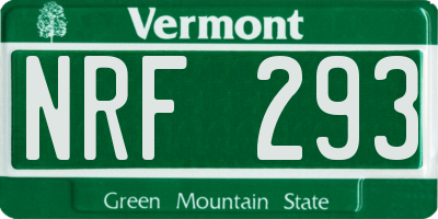 VT license plate NRF293