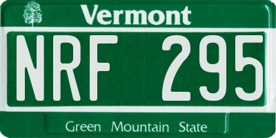 VT license plate NRF295