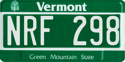 VT license plate NRF298
