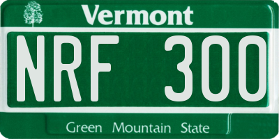 VT license plate NRF300