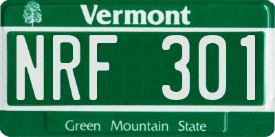 VT license plate NRF301