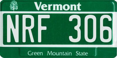 VT license plate NRF306
