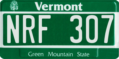 VT license plate NRF307